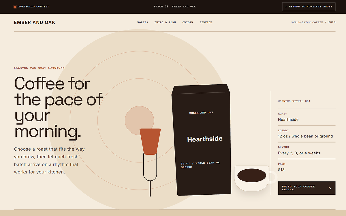 Ember and Oak concept storefront