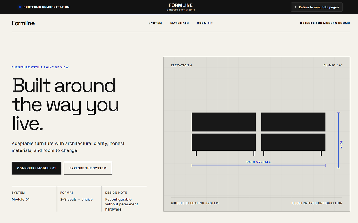 Formline concept storefront